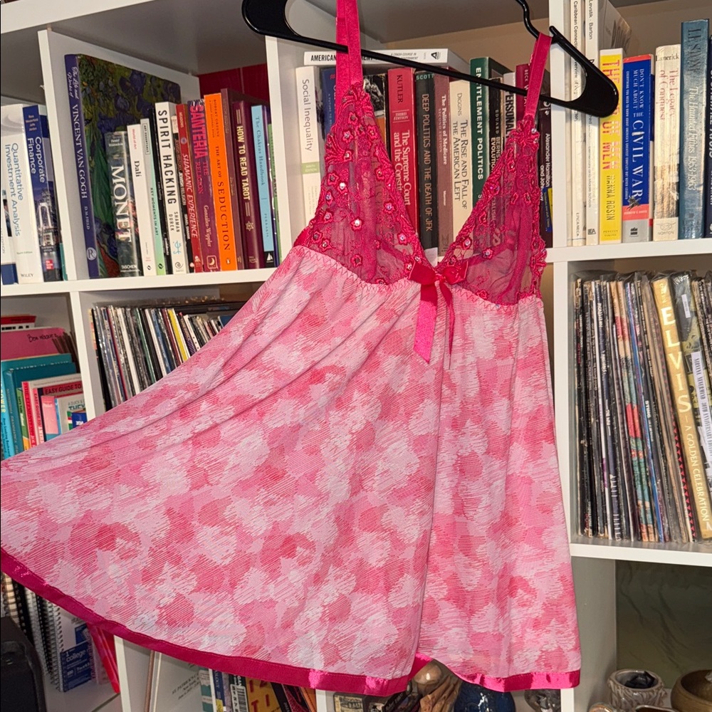 Fuchsia and Pink Babydoll Style Slip Dress